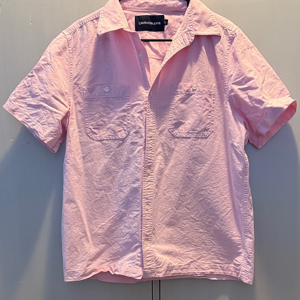 Calvin Klein Men's Pink Button-Down Shirt